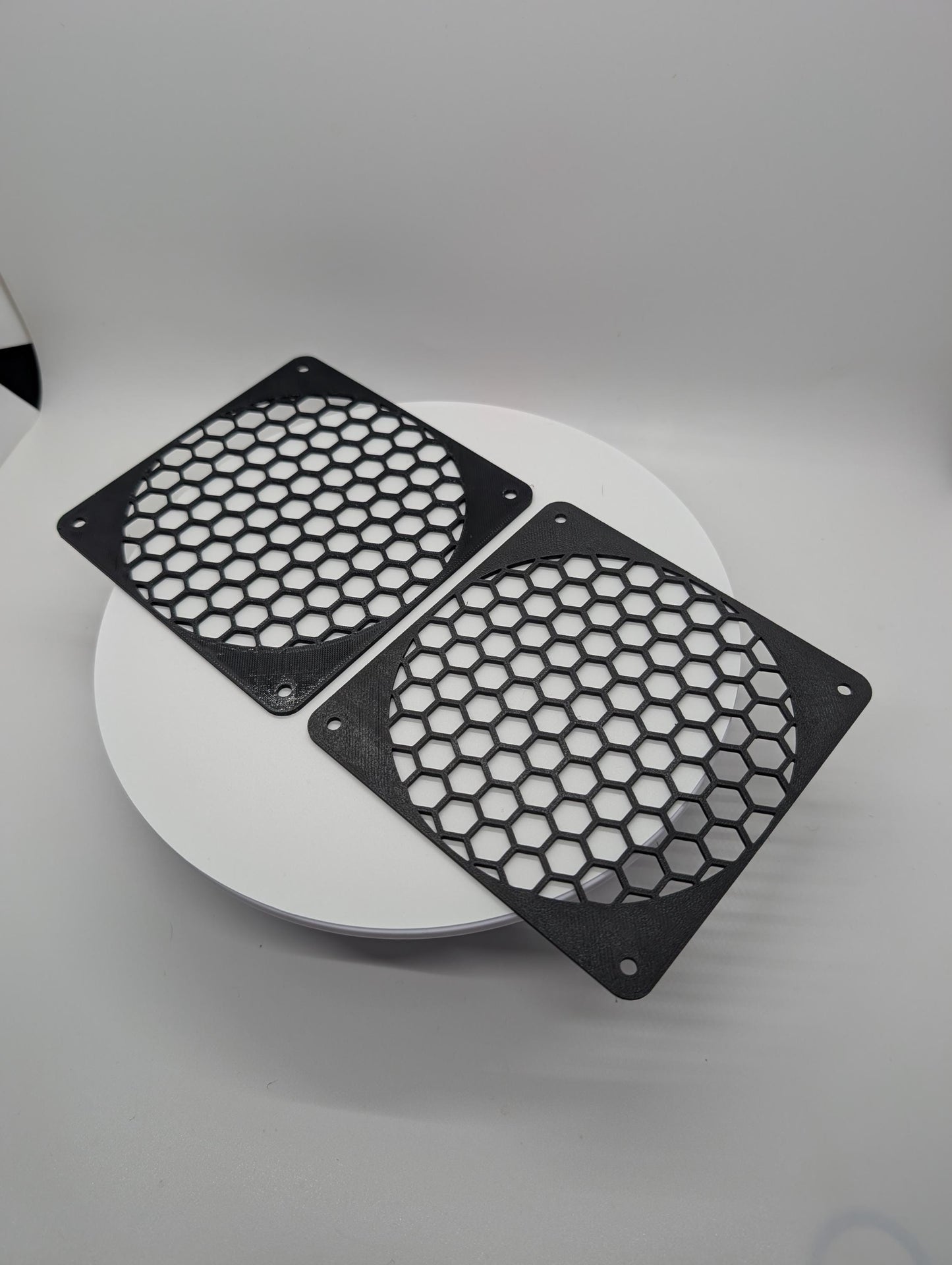 2x - 120mm fan covers hexagon honeycomb hex Black