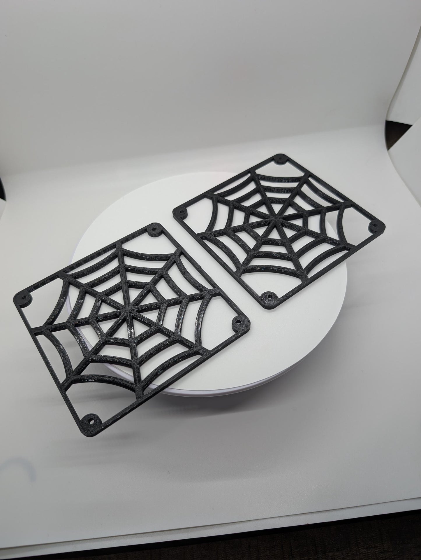 2x - 120mm fan covers Spider Web Black