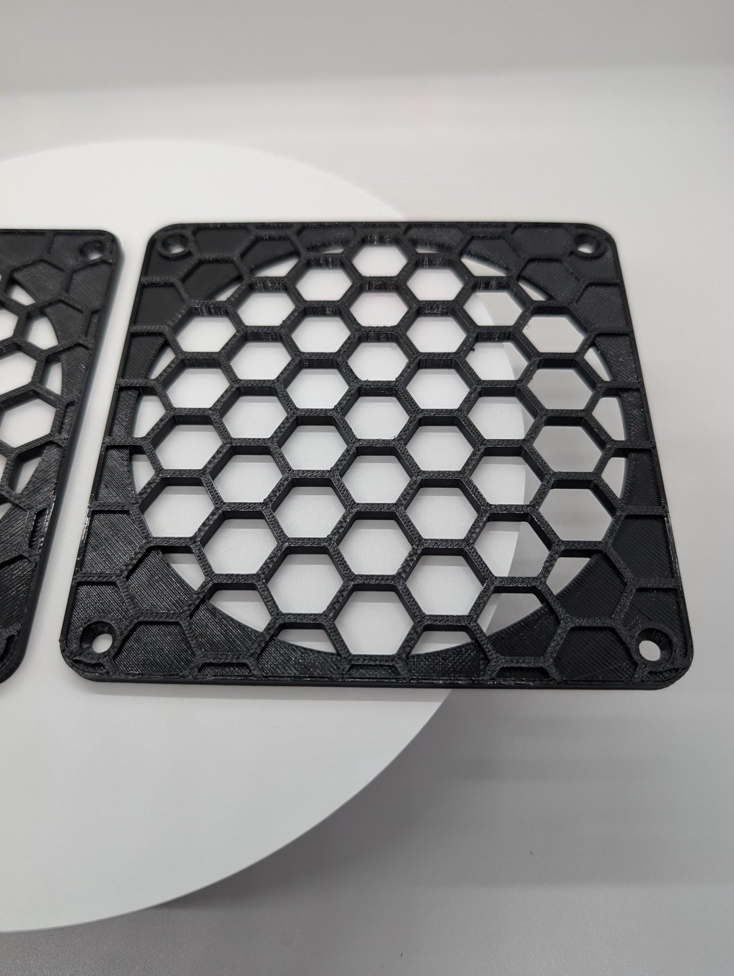 2x - 120mm fan covers Hexagon full hex Black