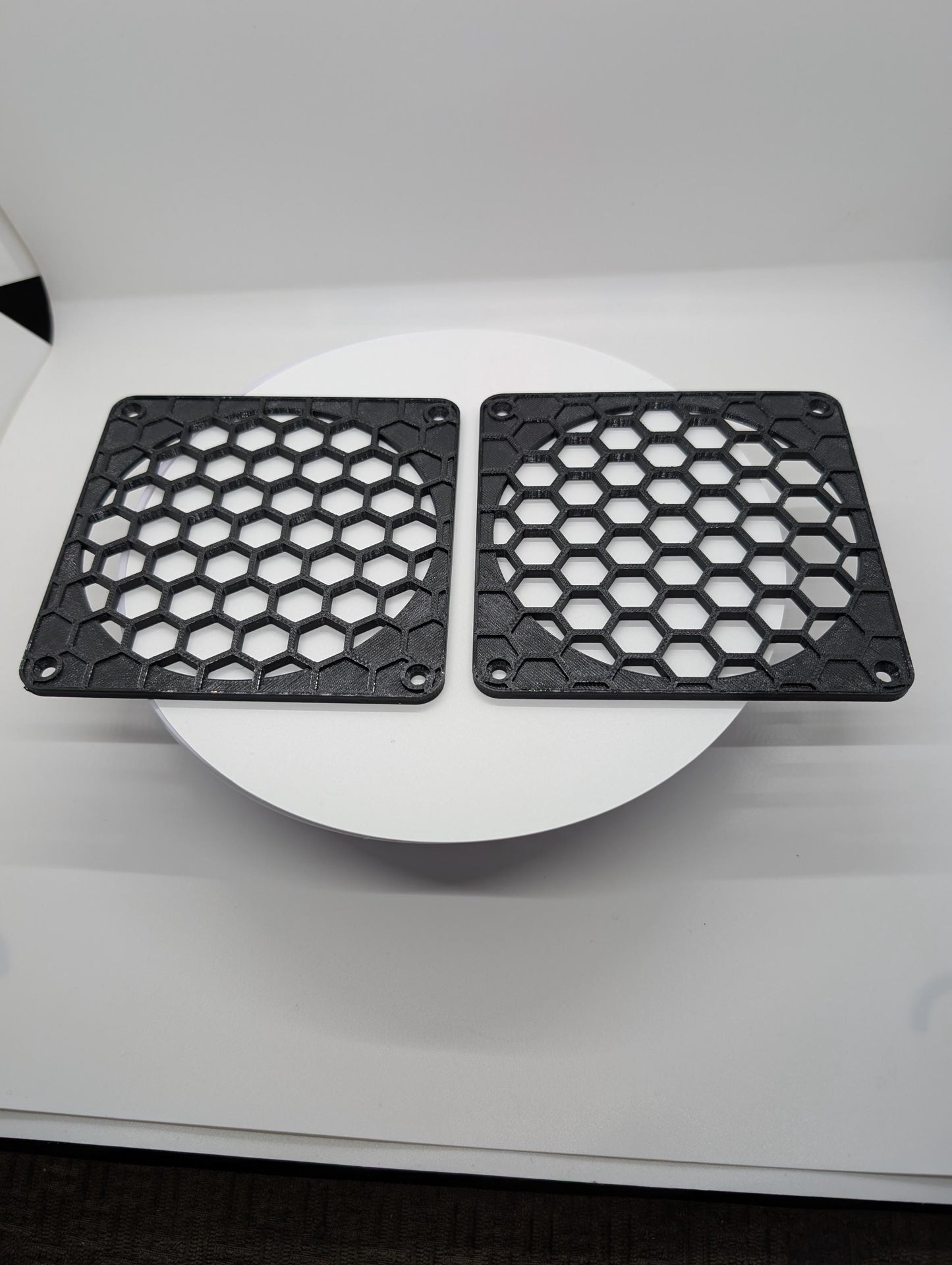 2x - 120mm fan covers Hexagon full hex Black