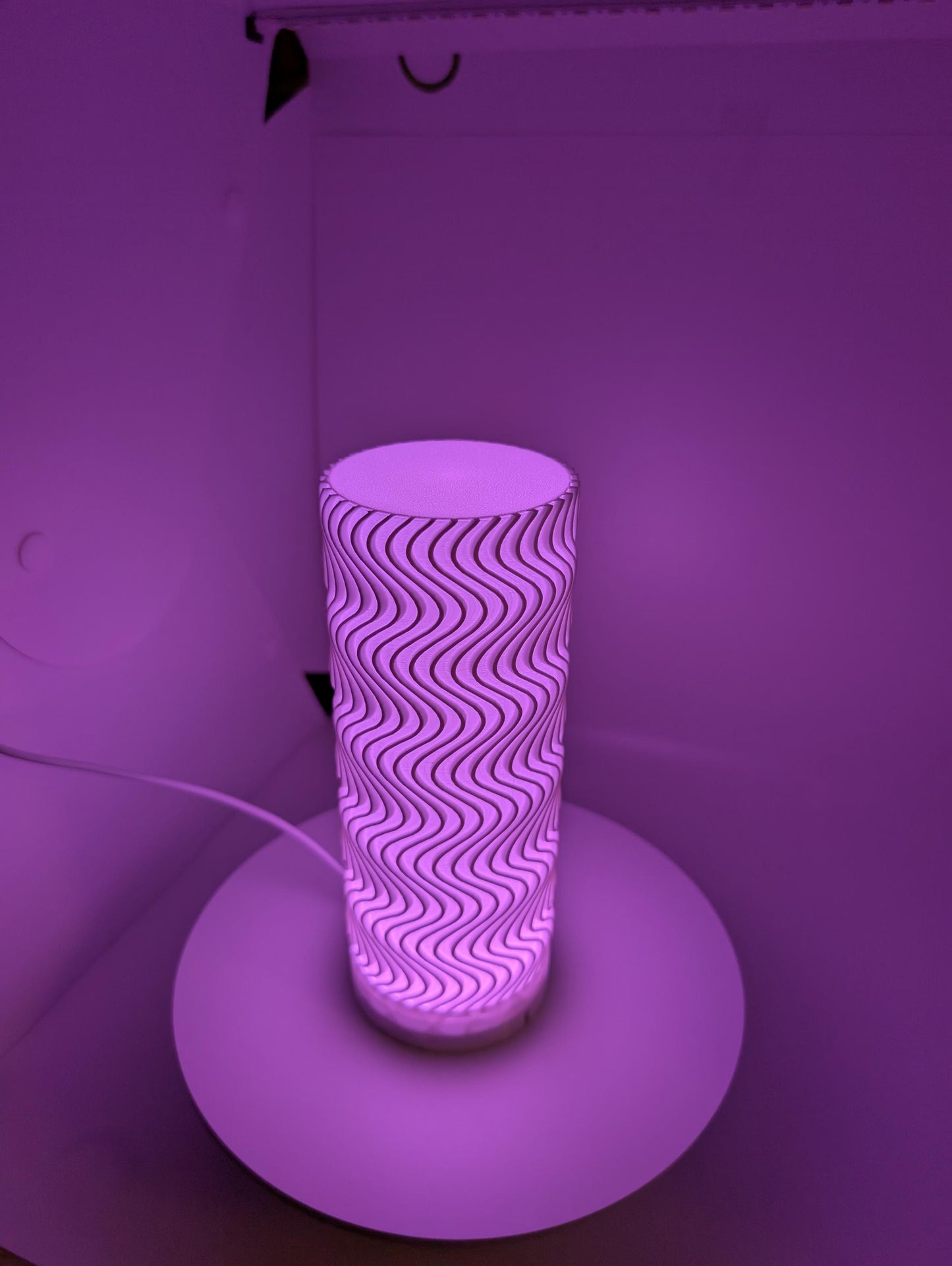 Lamp with RGB light with remote. lamp is perfect for desk or side table with led light inside USB plug power block not included.