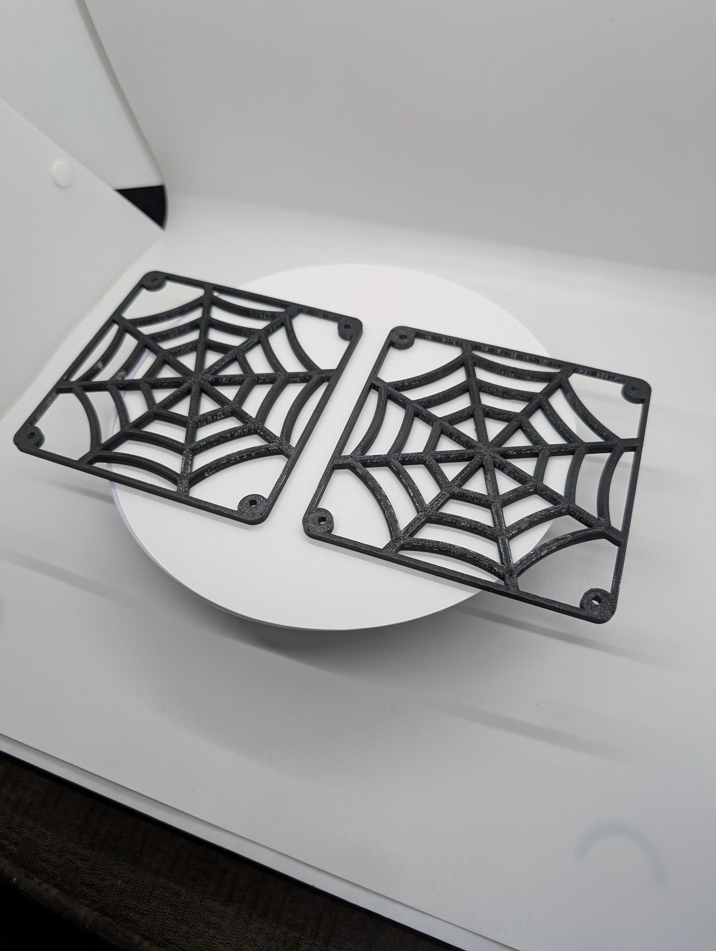 2x - 120mm fan covers Spider Web Black