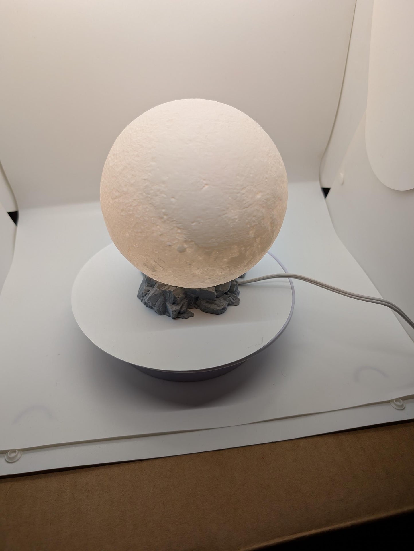 Desk lamp led Moon light created from NASA scans of moon surface