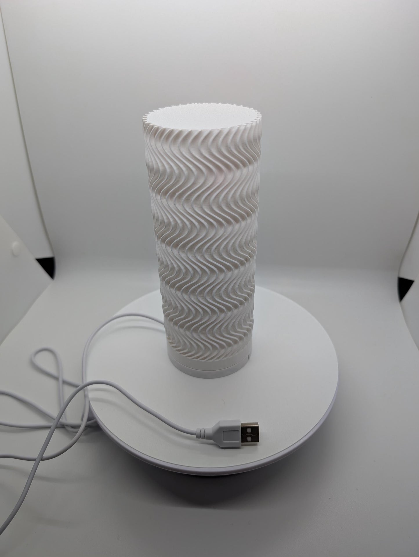 Lamp with RGB light with remote. lamp is perfect for desk or side table with led light inside USB plug power block not included.