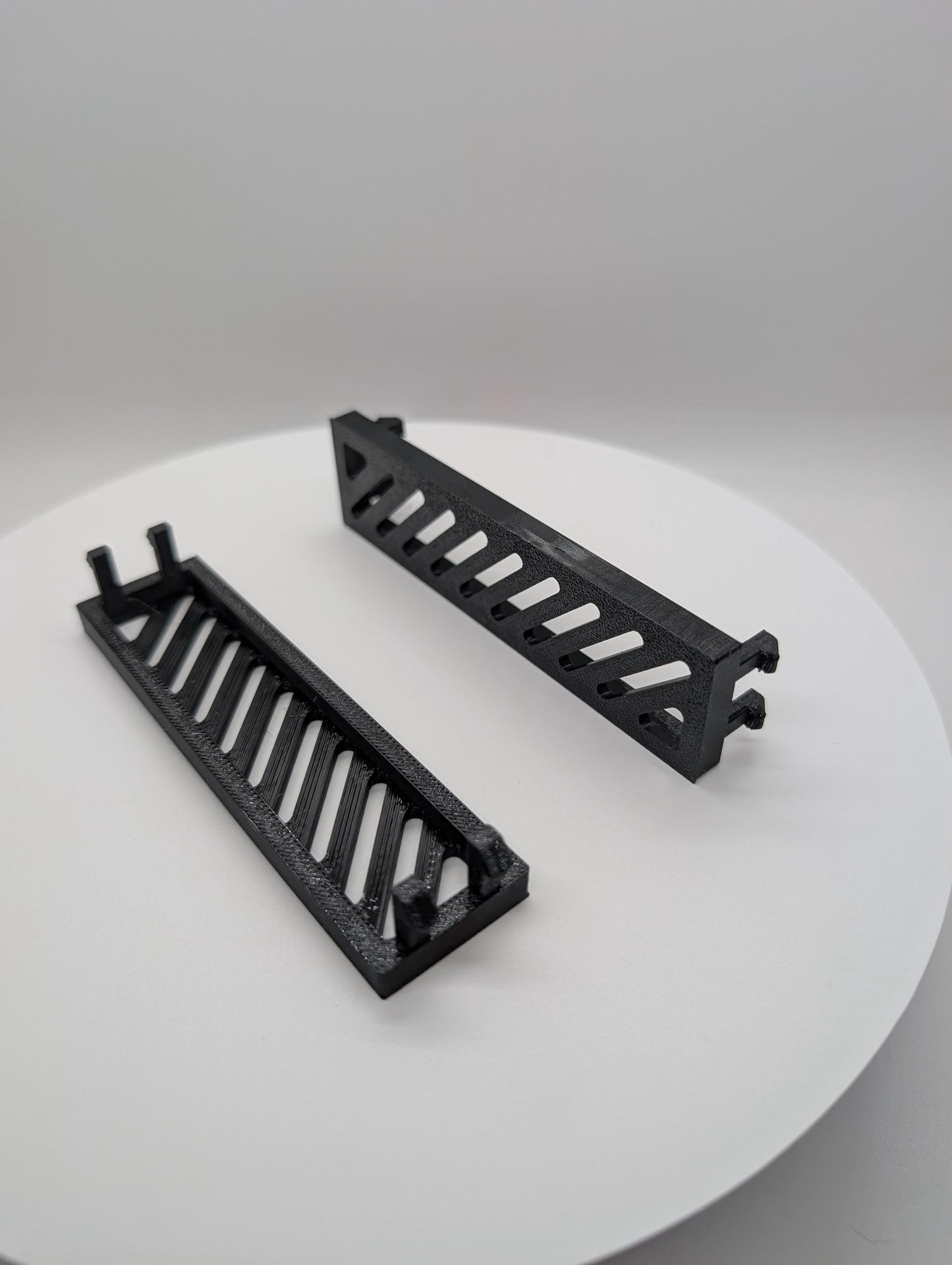 2x - 3.5 inch disk drive bay cover slotted diagonal . black replacement computer tower parts.