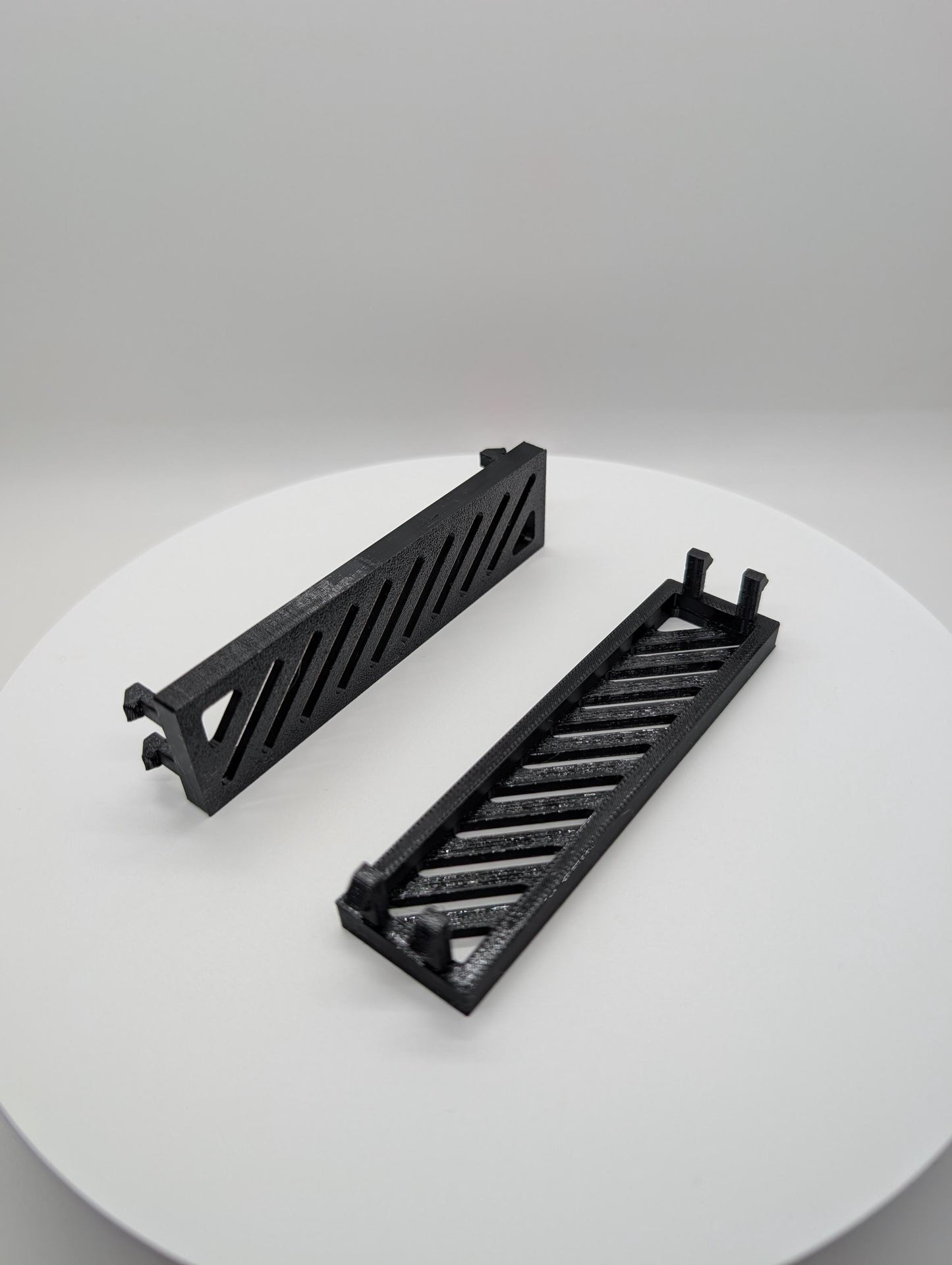 2x - 3.5 inch disk drive bay cover slotted diagonal . black replacement computer tower parts.