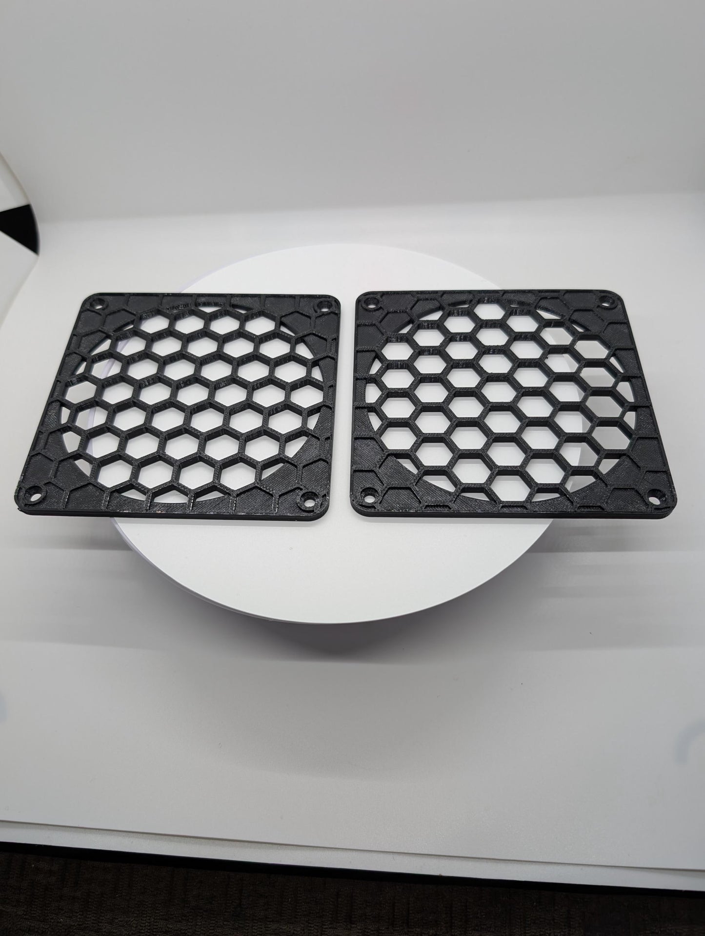 2x - 120mm fan covers Hexagon full hex custom PC Black