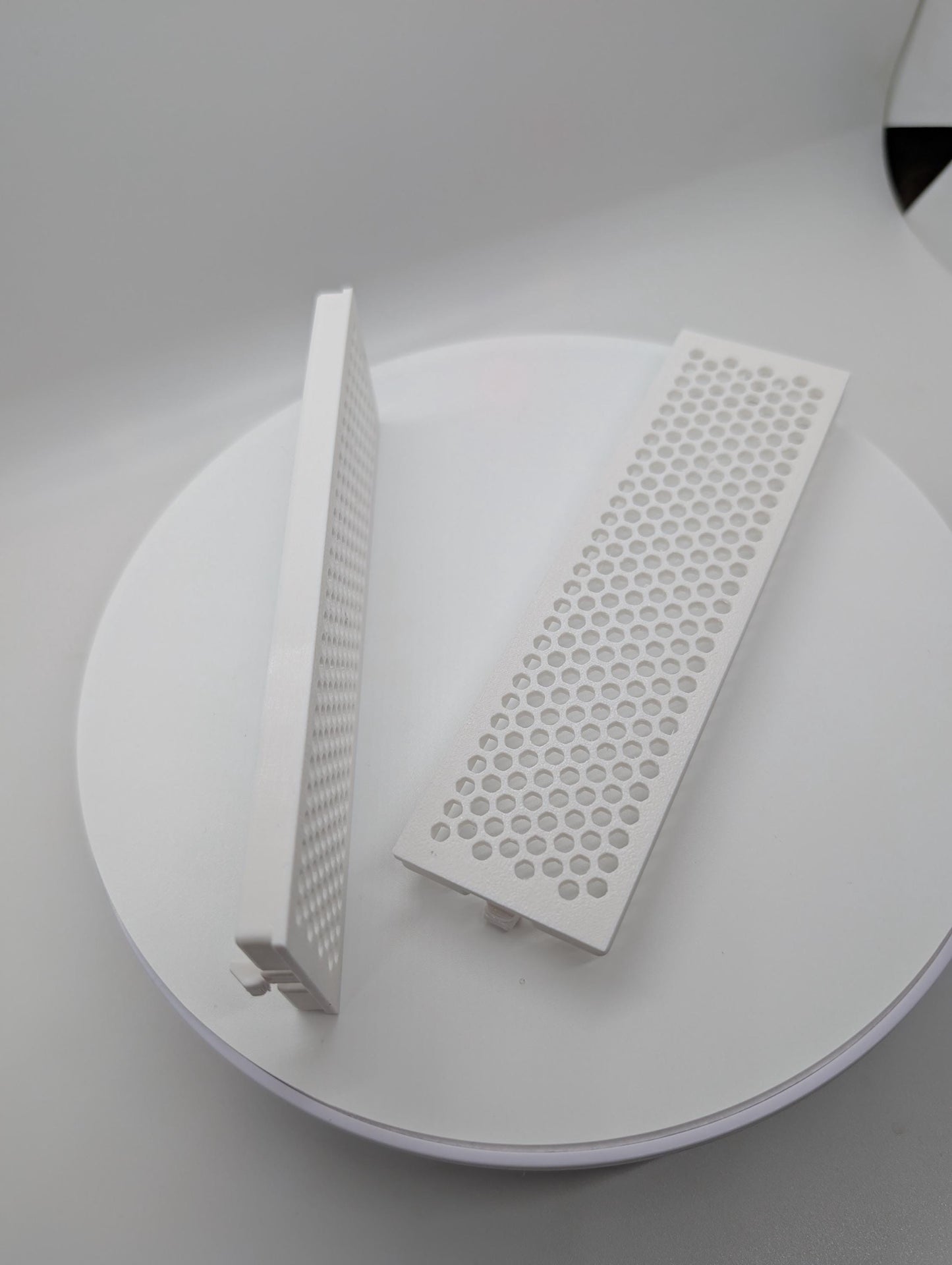 2x - 5.25 inch optical drive bay cover vented hexagon small hex . White replacement computer tower parts.