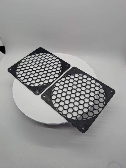 2x - 120mm fan covers hexagon honeycomb hex Black