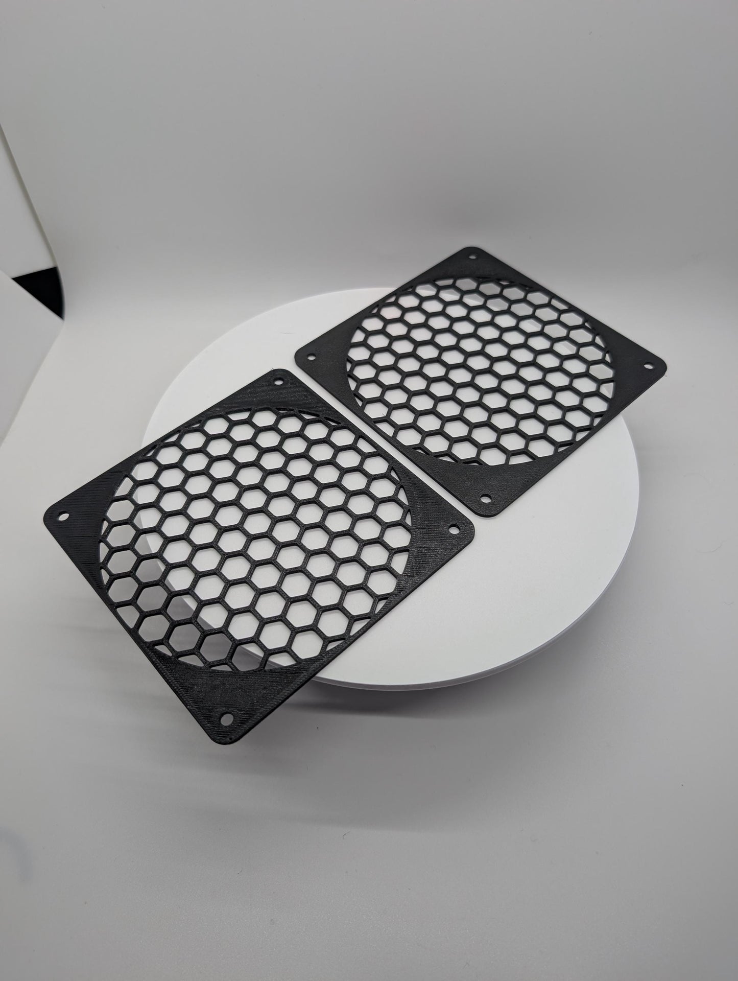 2x - 120mm fan covers hexagon honeycomb hex Black