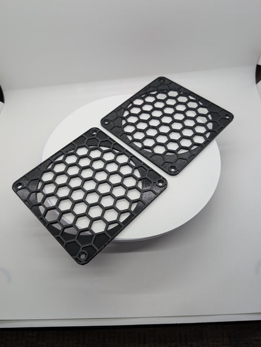 2x - 120mm fan covers Hexagon full hex Black