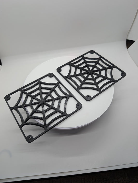 2x - 120mm fan covers Spider Web Black