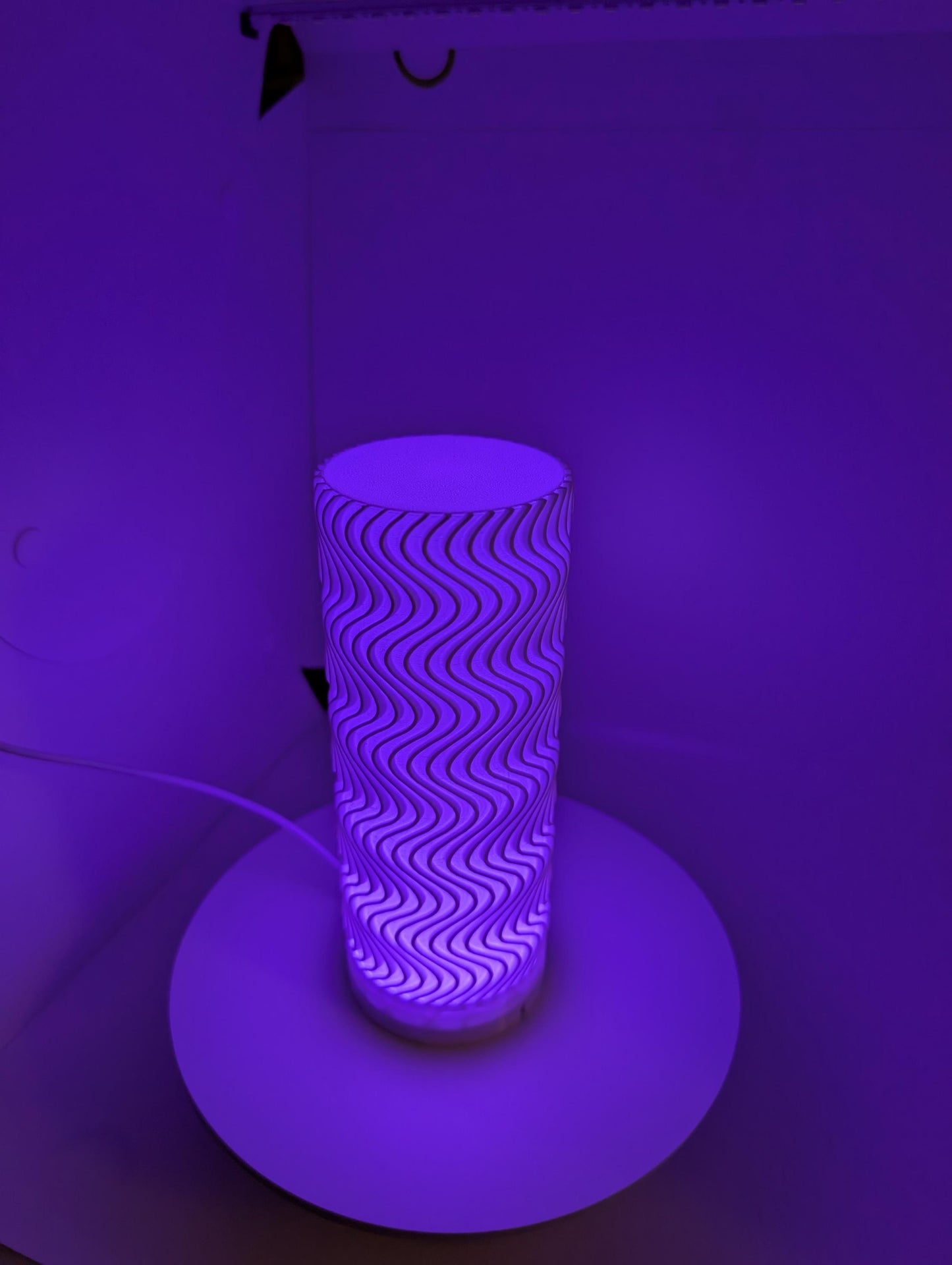 Lamp with RGB light with remote. lamp is perfect for desk or side table with led light inside USB plug power block not included.