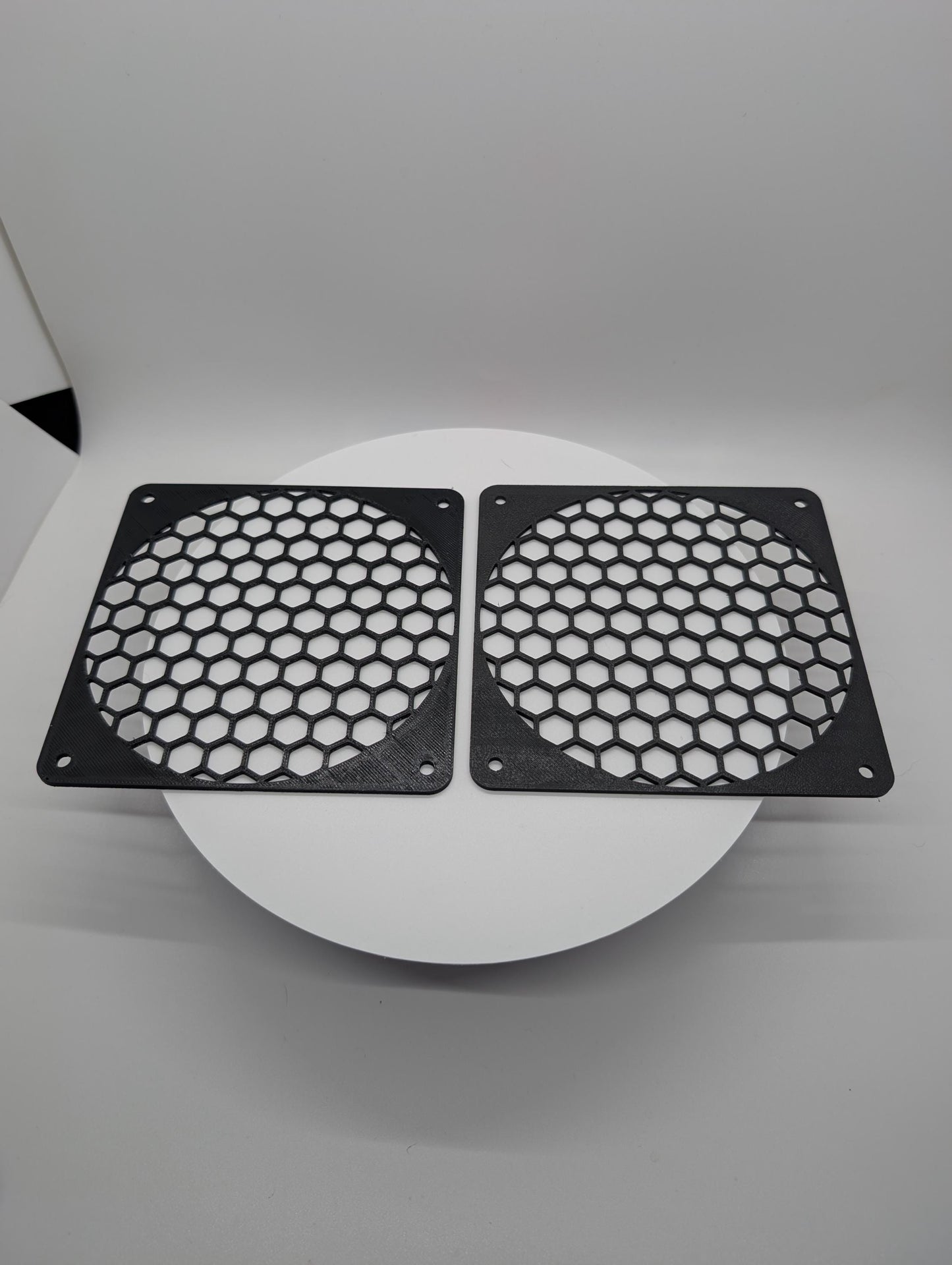 2x - 120mm fan covers hexagon honeycomb hex Black