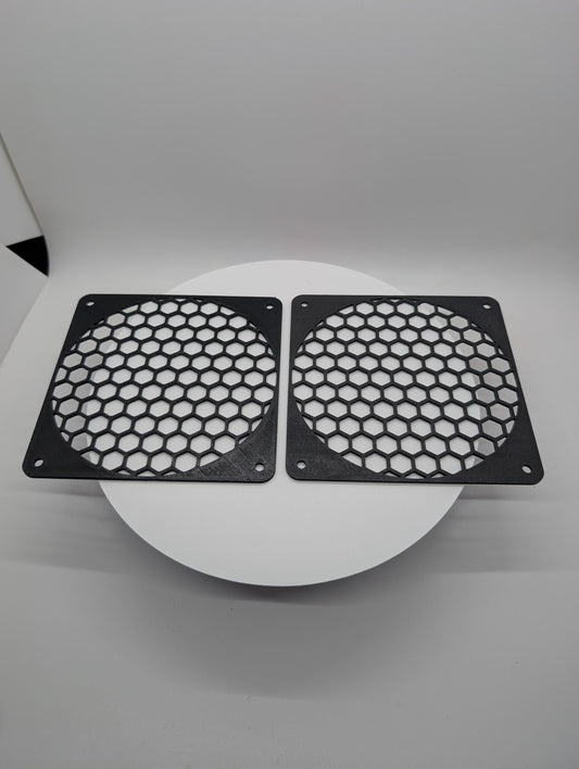 2x - 120mm fan covers hexagon honeycomb hex Black