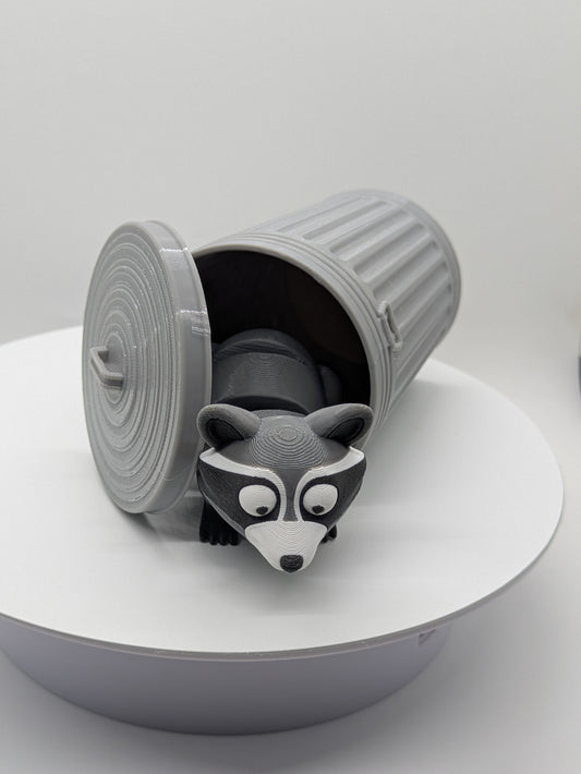 Raccoon in trash can Trash Panda