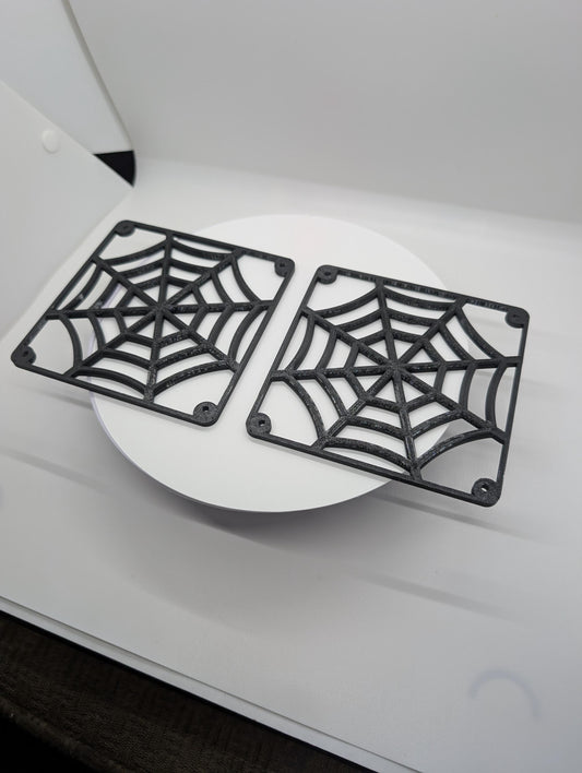 2x - 120mm fan covers Spider Web Black