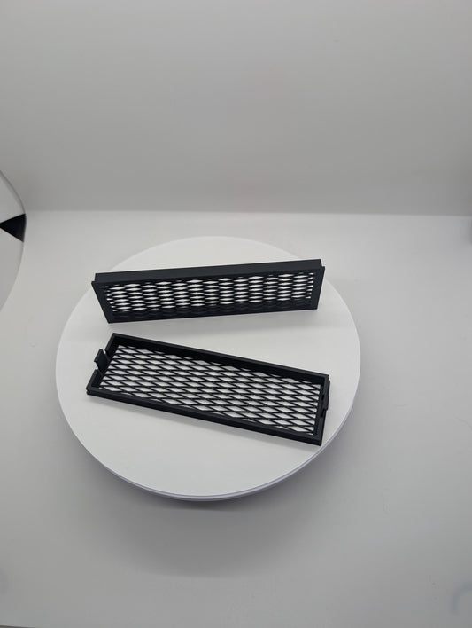 2x - 5.25 inch optical drive bay cover vented mesh . black replacement computer tower parts.