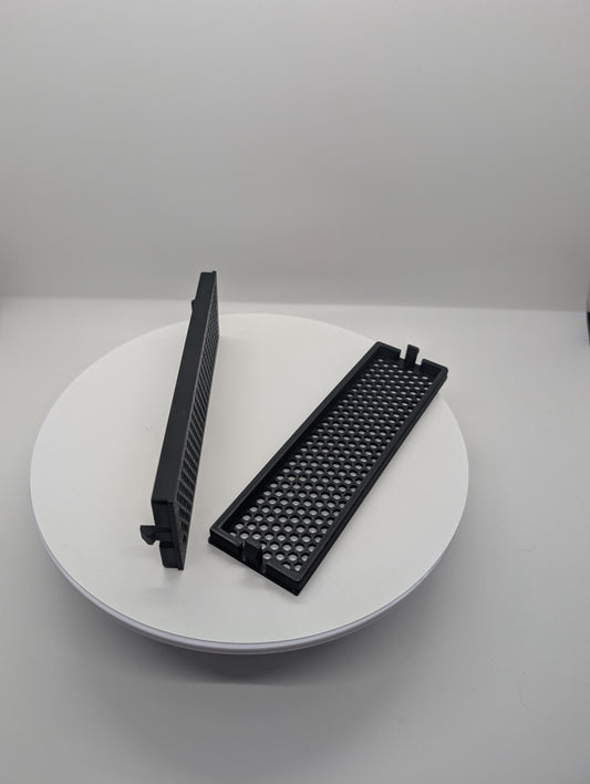 2x - 5.25 inch optical drive bay cover vented hexagon small hex . black replacement computer tower parts.