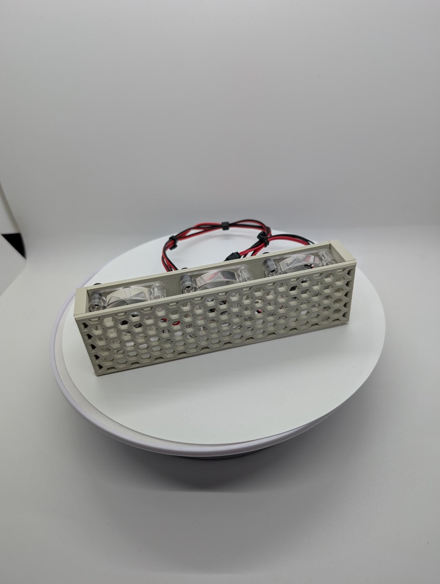 5.25 inch Fan Assembly fits optical drive bay with RGB lights vented hexagon small - hex . Beige - khaki replacement computer tower parts.