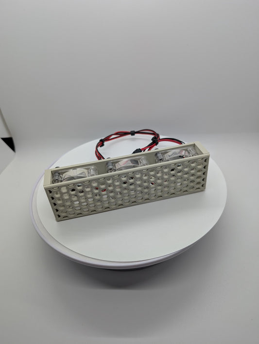 5.25 inch Fan Assembly fits optical drive bay with RGB lights vented hexagon small - hex . Beige - khaki replacement computer tower parts.