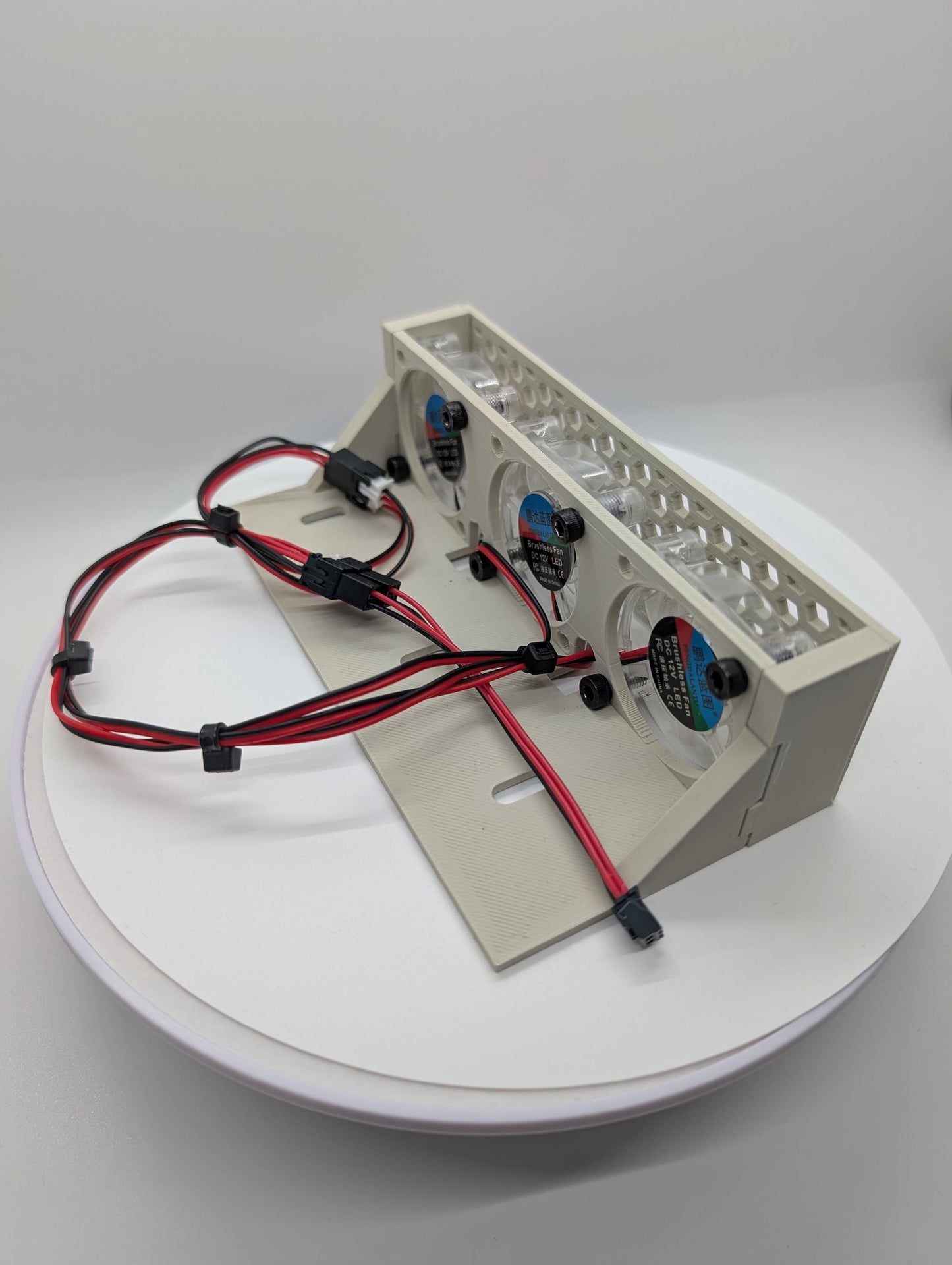 5.25 inch Fan Assembly fits optical drive bay with RGB lights vented hexagon small - hex . Beige - khaki replacement computer tower parts.