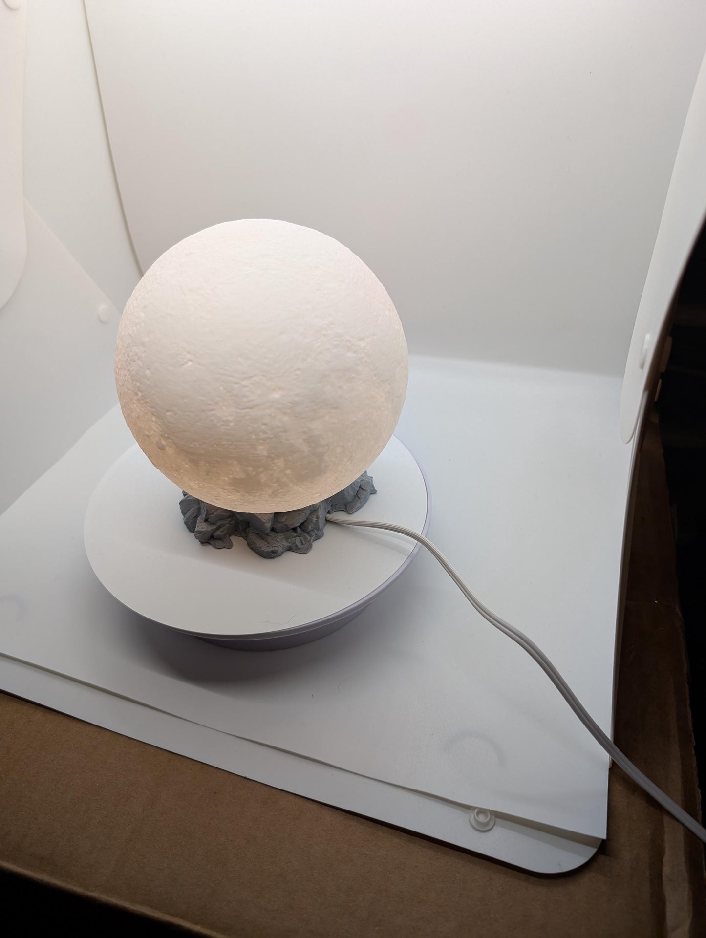 Desk lamp led Moon light created from NASA scans of moon surface