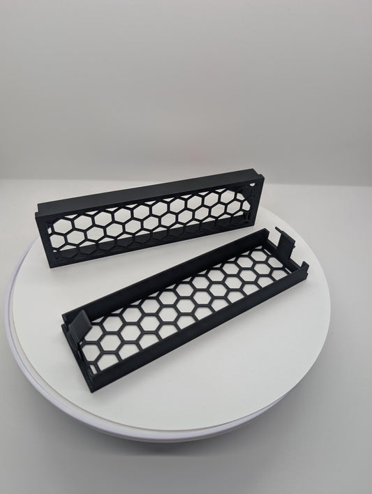 2x - 5.25 inch optical drive bay cover vented hexagon Large hex . black replacement computer tower parts.