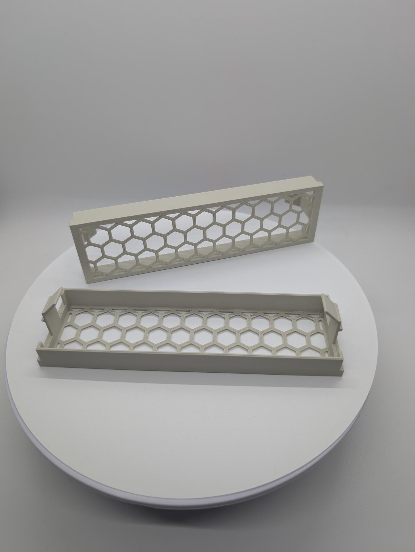 2x - 5.25 inch optical drive bay cover vented hexagon Large hex . Khaki replacement computer tower parts. Beige
