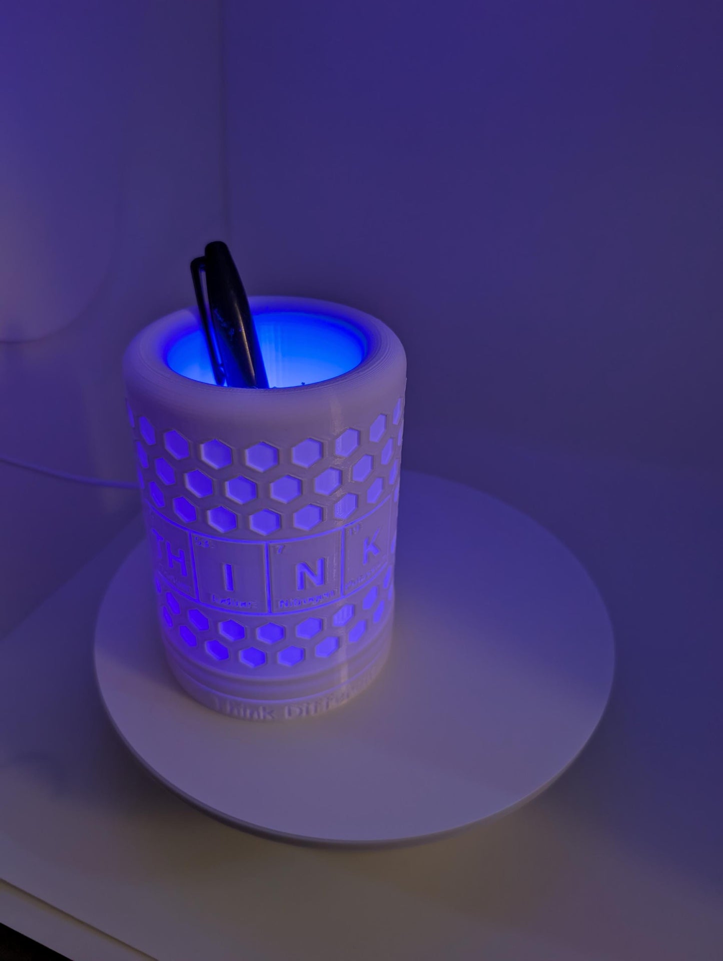 Lamp with RGB light with remote. lamp is perfect for desk or side table with led light inside USB plug power block not included.