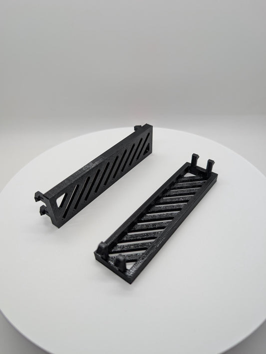 2x - 3.5 inch disk drive bay cover slotted diagonal . black replacement computer tower parts.