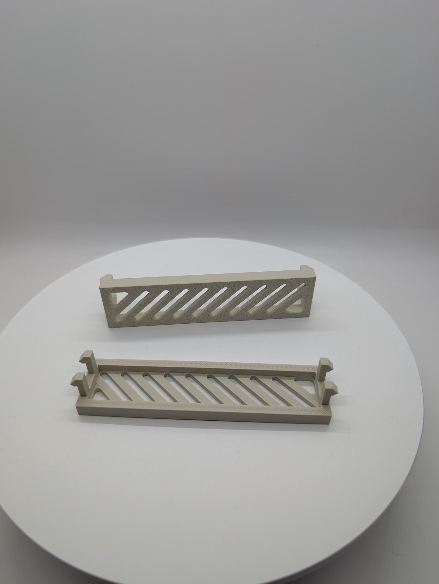 2x - 3.5 inch disk drive bay cover slotted diagonal . beige replacement computer tower parts.
