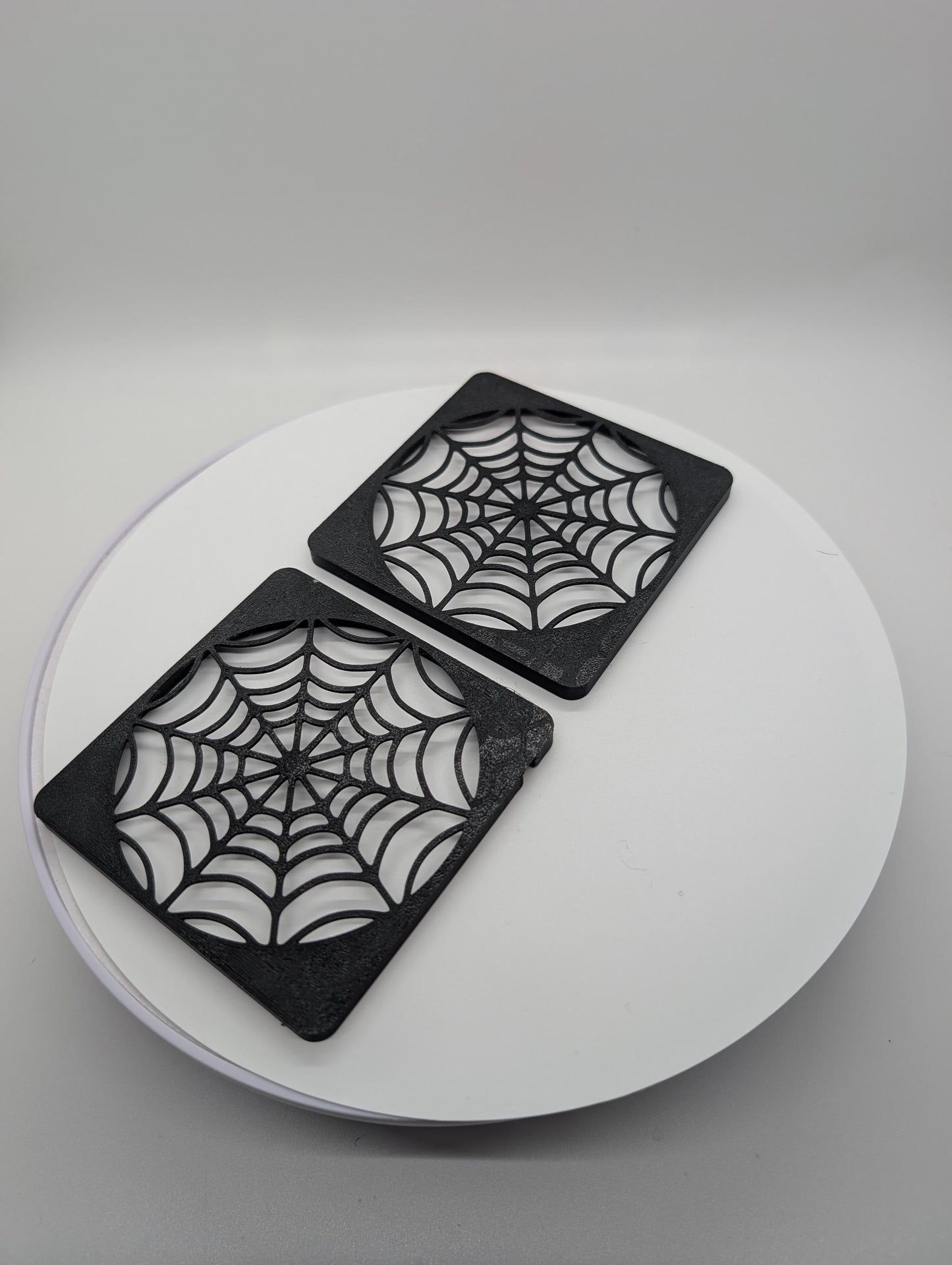 2x fan cover 80mm spiderweb Black