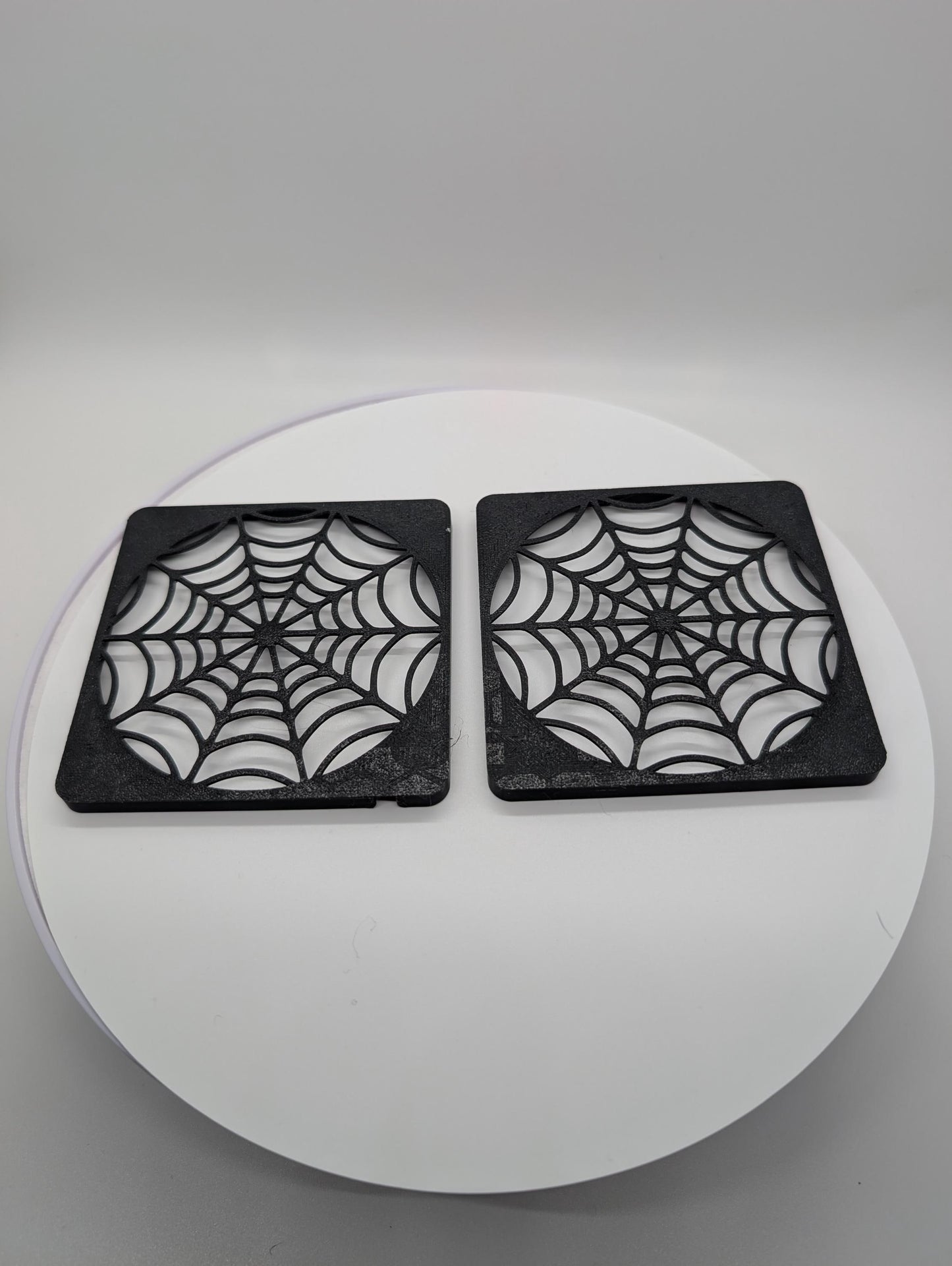 2x fan cover 80mm spiderweb Black