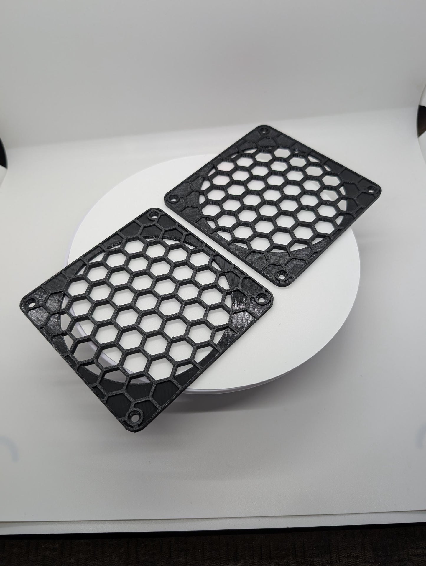 2x - 120mm fan covers Hexagon full hex custom PC Black