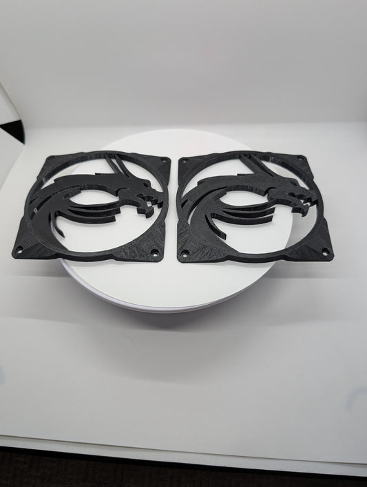 2x - 120mm fan covers Dragon -MSI- Custom PC Black