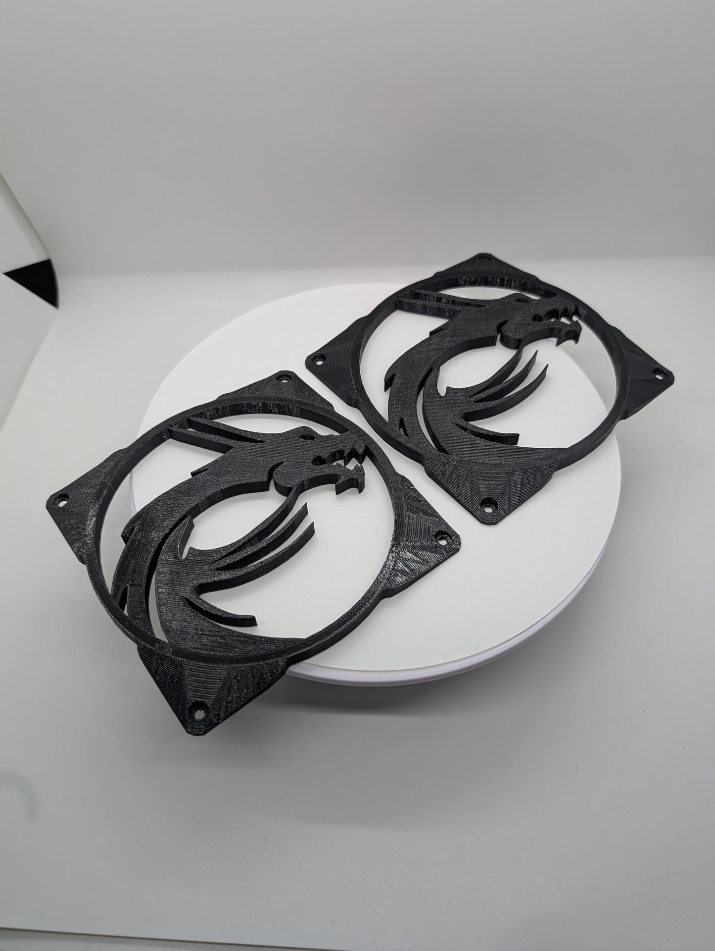 2x - 120mm fan covers Dragon -MSI- Custom PC Black