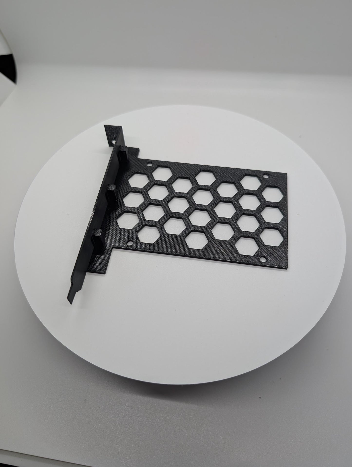 PCI slot SSD mount for custom pc hexagon pattern Black