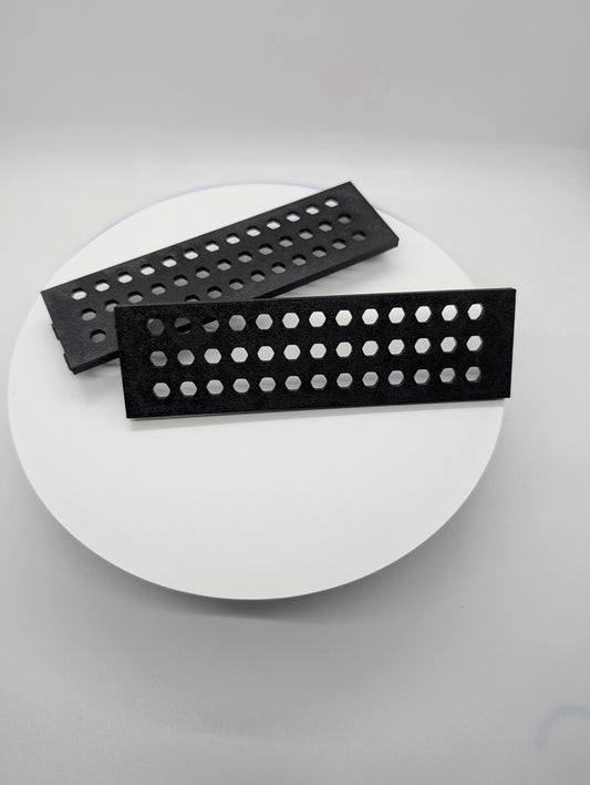2x - 5.25 inch optical drive bay cover vented hexagon Lg hex . black replacement computer tower parts.