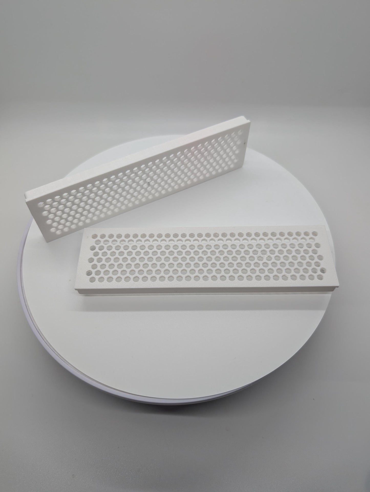 2x - 5.25 inch optical drive bay cover vented hexagon small hex . White replacement computer tower parts.