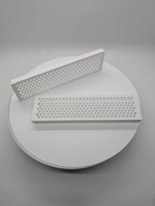 2x - 5.25 inch optical drive bay cover vented hexagon small hex . White replacement computer tower parts.