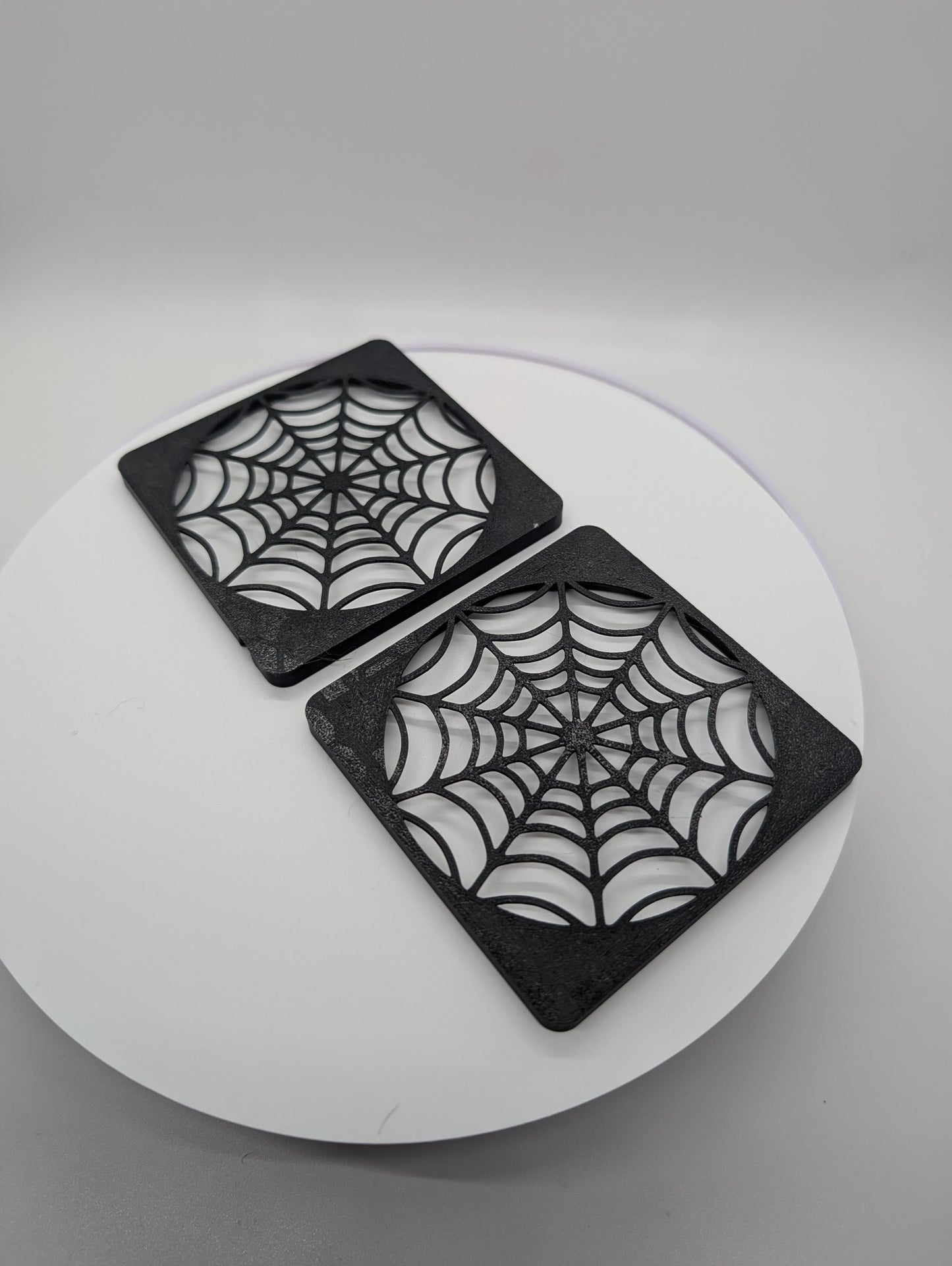 2x fan cover 80mm spiderweb Black