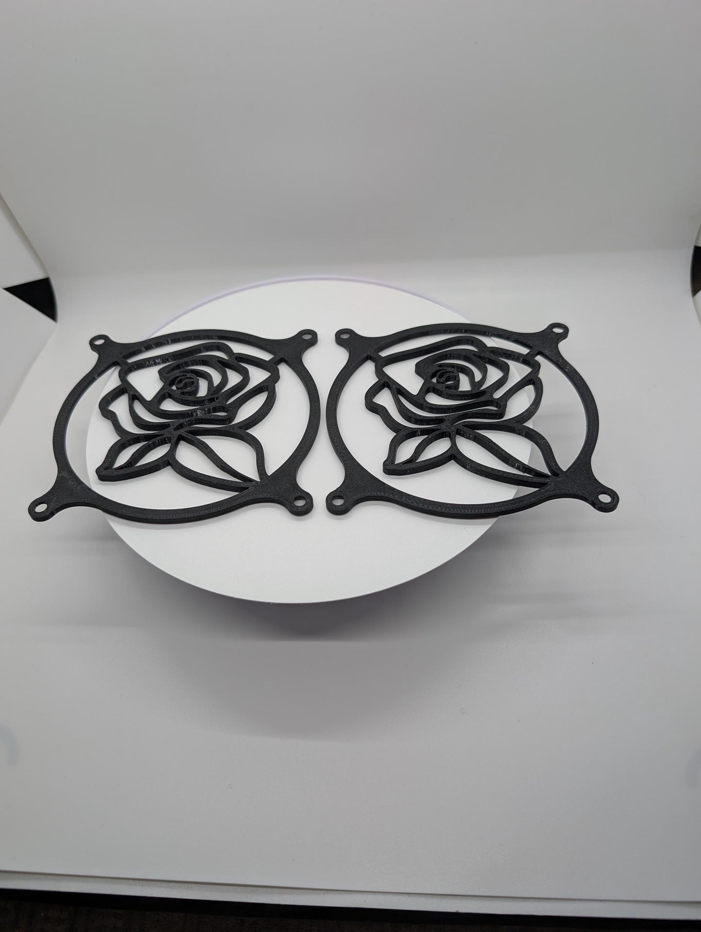 2x - 120mm fan covers Rose Black