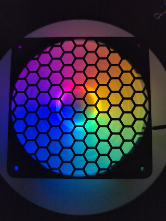 2x - 120mm fan covers Sm Hexagon honeycomb hex